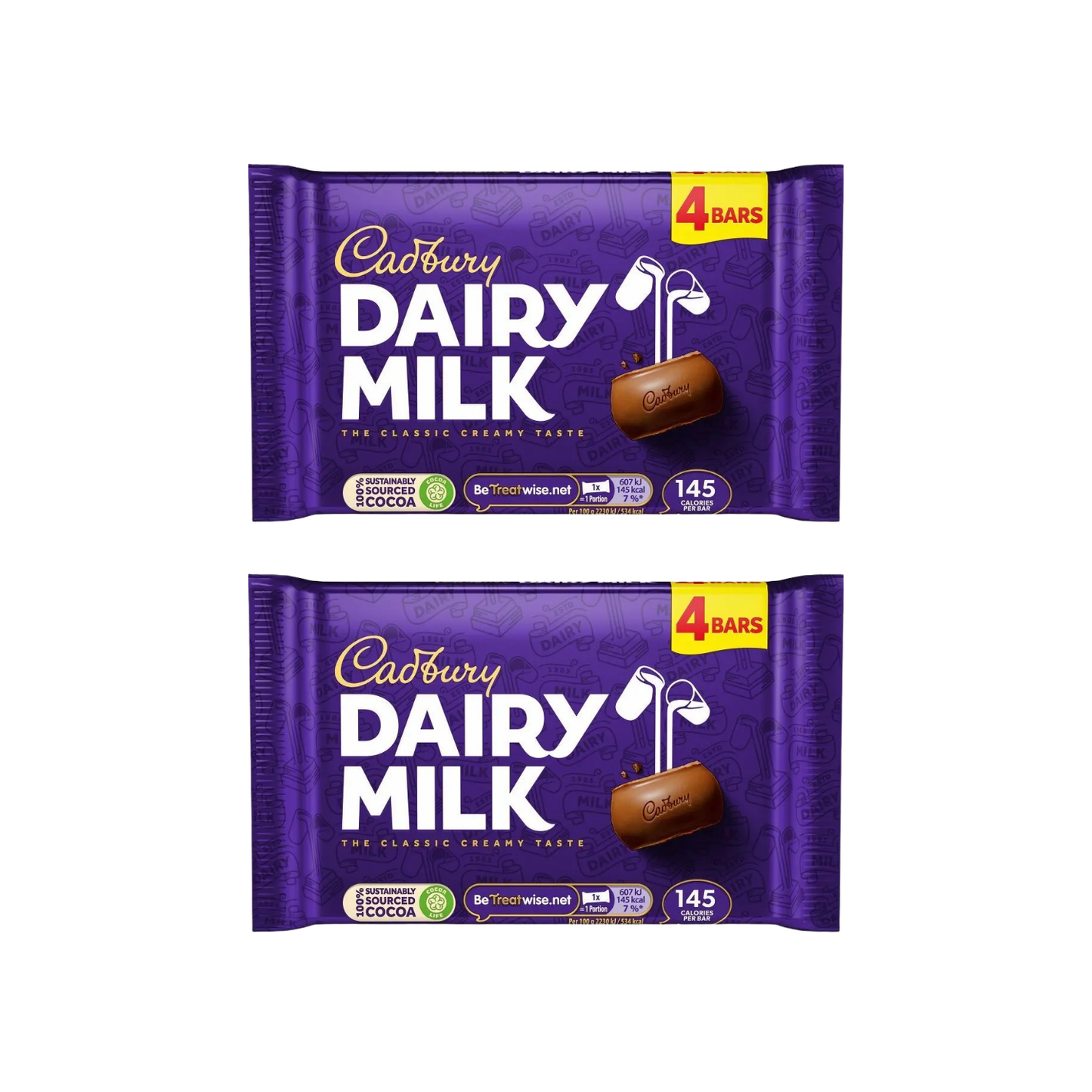 Cadbury Dairy Milk Chocolate Bars Multipack 2 x 134g (8 bars)