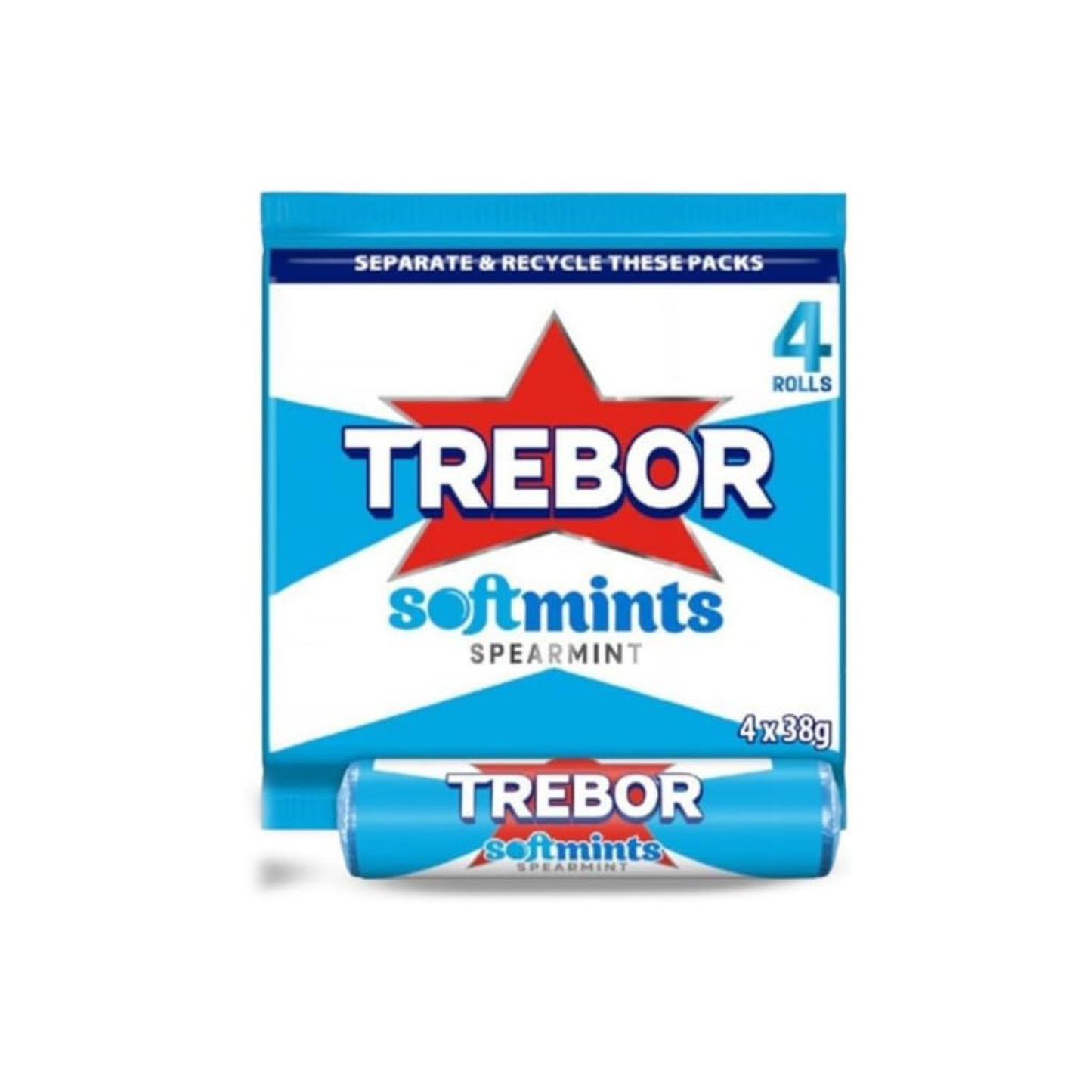 Trebor Softmints Spearmint Rolls(5 Packs x 4 Rolls)