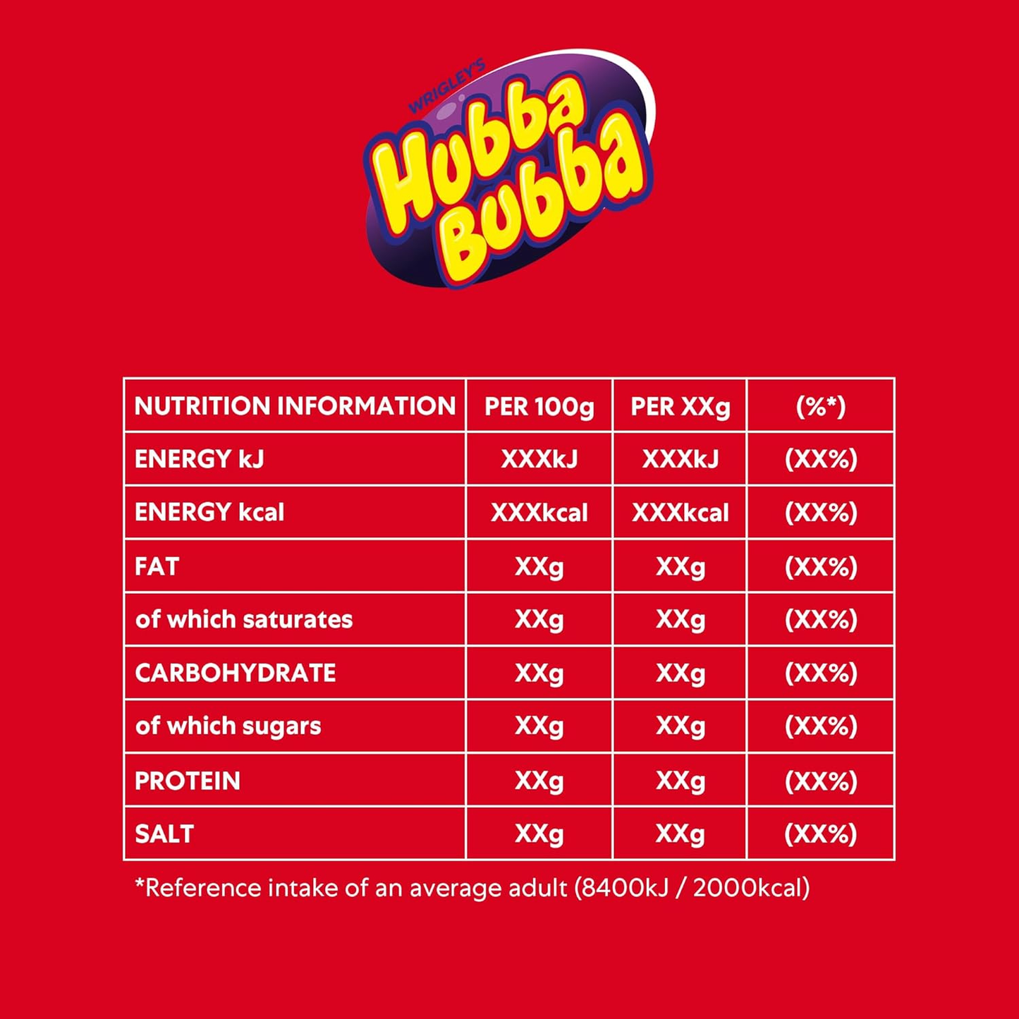 Hubba Bubba Seriously Strawberry Gum – 20 x 5 Pieces