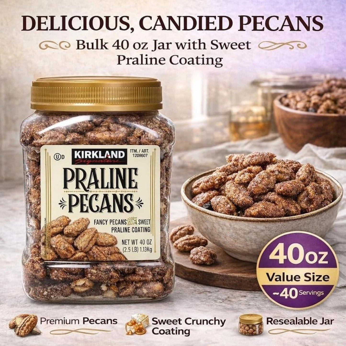 Kirkland Signature Praline Pecans 1.13kg