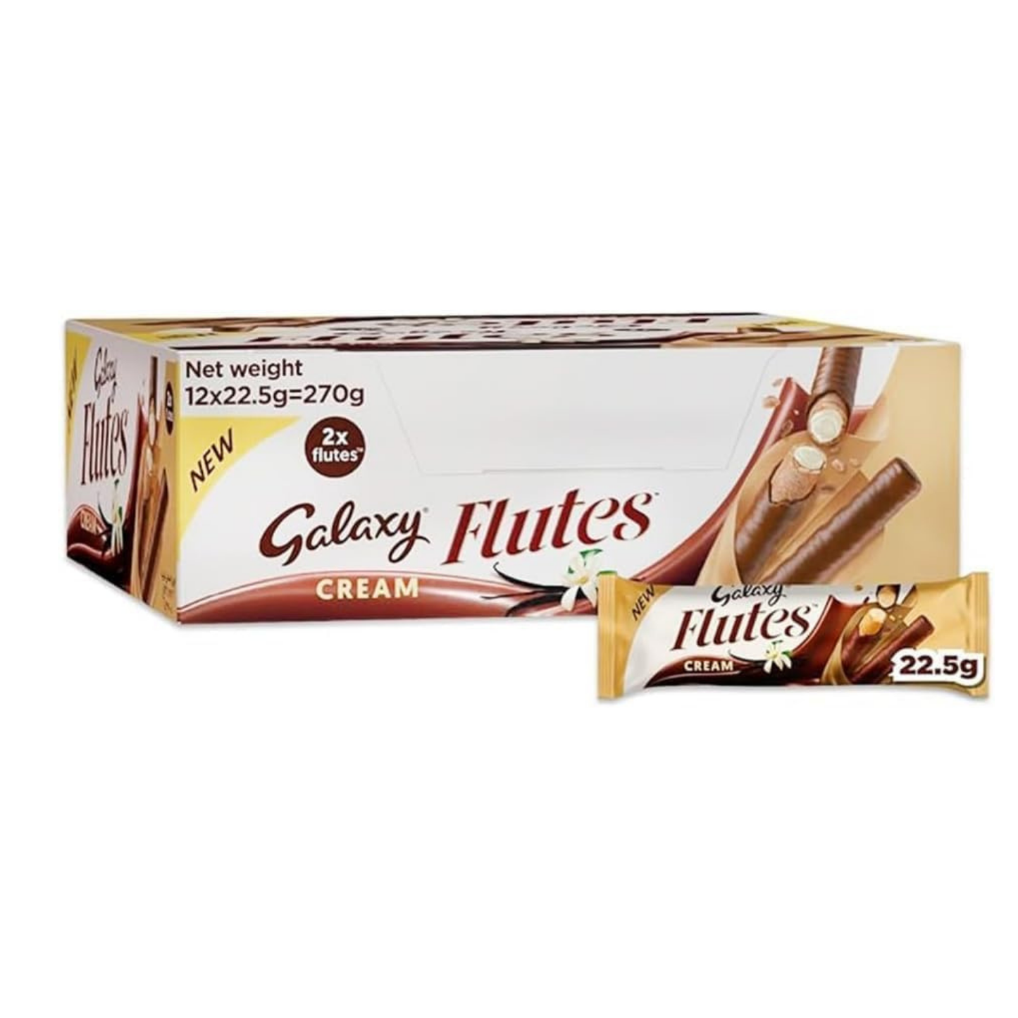 Galaxy Flutes Cream Wafer Rolls 12 x 22.5g