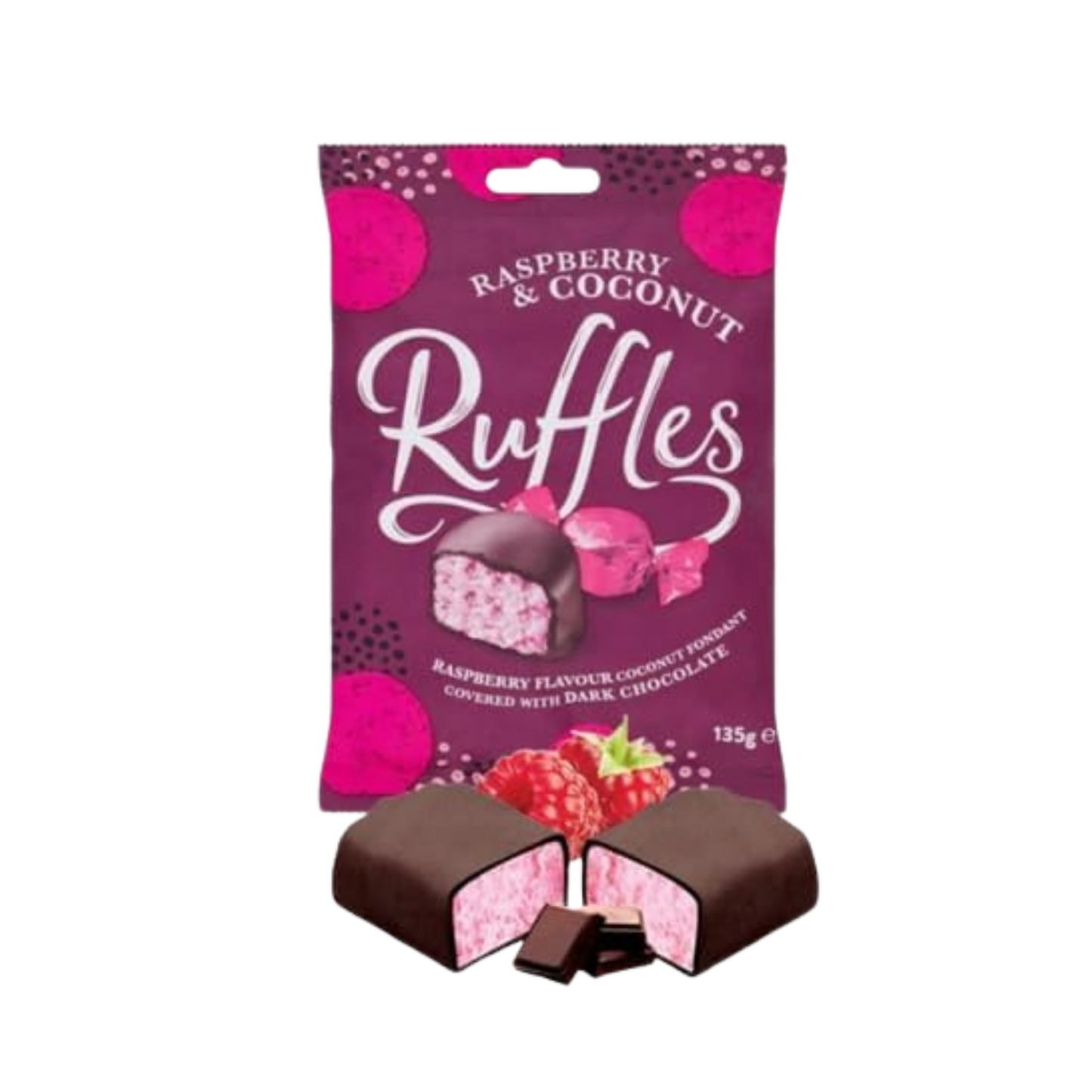 Raspberry and Coconut Ruffles Chocolate 135g(Pack of 3)