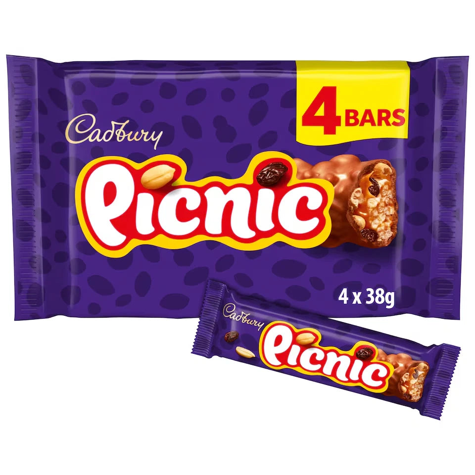Cadbury Picnic Chocolate Bars – 4 Pack Multipack (Pack of 2 x 152g)