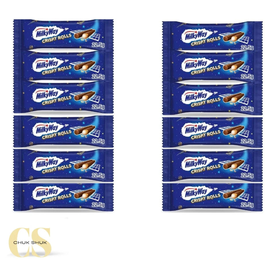 Milky Way Crispy Rolls Chocolate Wafer Bars (12 x 22.5g)