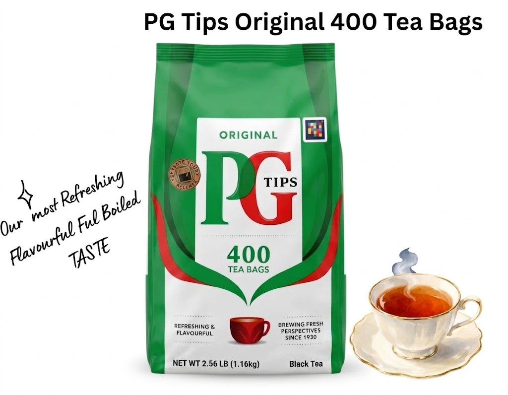 PG Tips Original Black Tea Bags – 400 Bags (1.16kg)