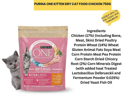Purina ONE Kitten Dry Cat Food Chicken 750g | Complete Care