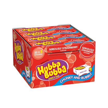Hubba Bubba Seriously Strawberry Gum – 20 x 5 Pieces