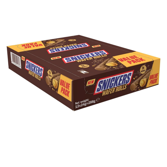 Snickers Wafer Rolls Value Pack, 12 x 24 g
