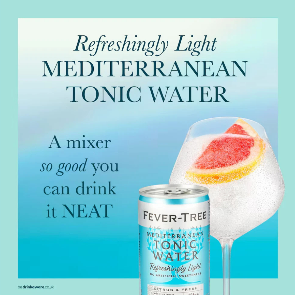 Fever-Tree Light Mediterranean Tonic Water 8 x 150ml Cans