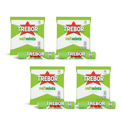 Trebor Softmints Peppermint Rolls (4 Packs x 4 Rolls)