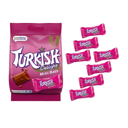 Turkish Delight Mini Chocolate Bars 105g (Pack of 2)