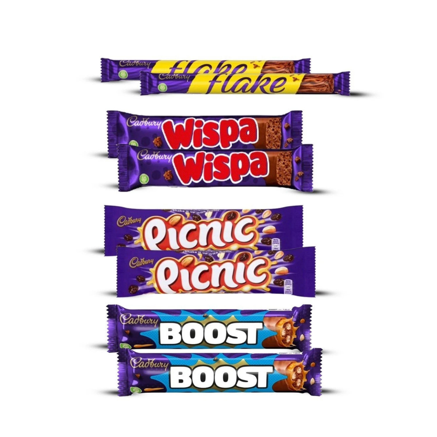 Cadbury Chocolate Bar Variety Box - 4 Flavours, 8 Full Size Bars