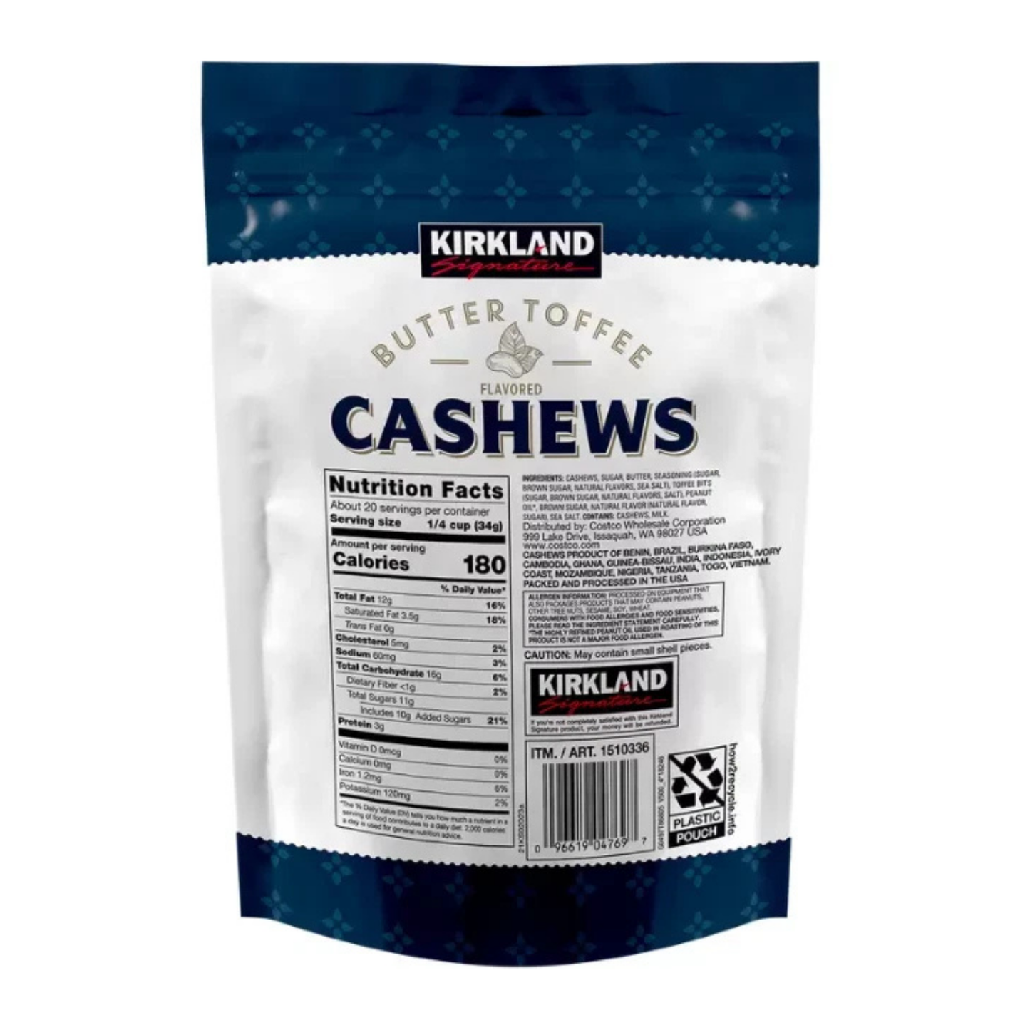 Kirkland Butter Toffee Cashews, 680g