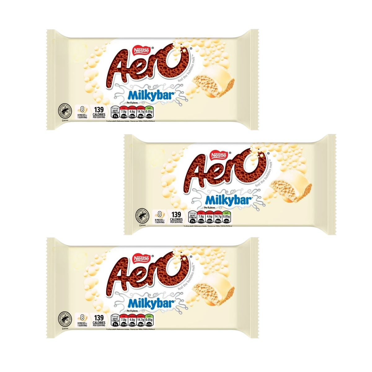 Aero Milkybar White Chocolate 90g (Pack of 3) | Chuk Shuk