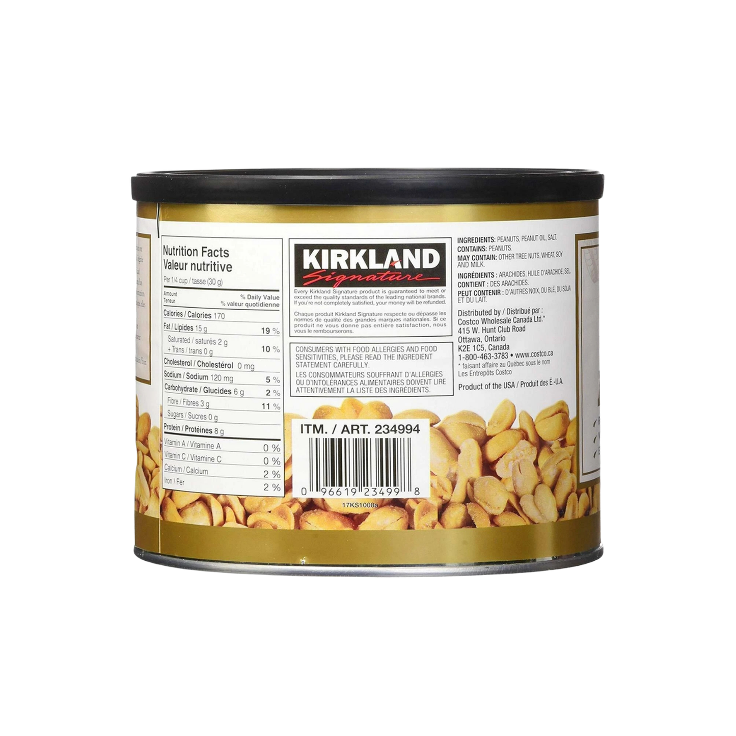 Kirkland Super Extra-Large Roasted and Salted Peanuts, 1.13 kg