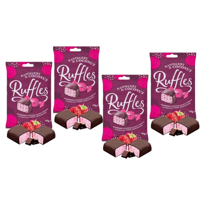 Raspberry and Coconut Ruffles Chocolate 135g (Pack of 4)