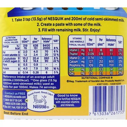 Nesquik Chocolate Flavoured Milkshake Powder