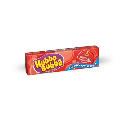 Hubba Bubba Seriously Strawberry Gum – 20 x 5 Pieces
