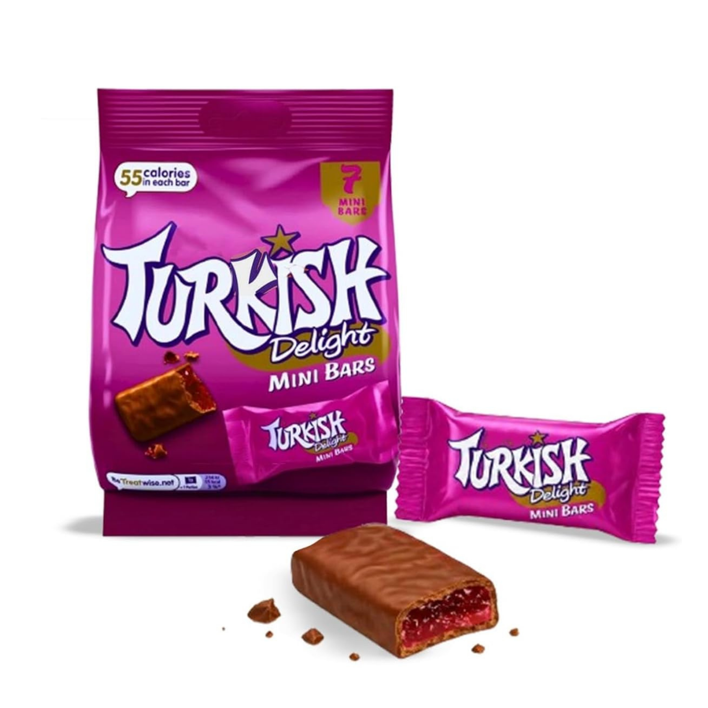 Turkish Delight Mini Chocolate Bars 105g (Pack of 2)