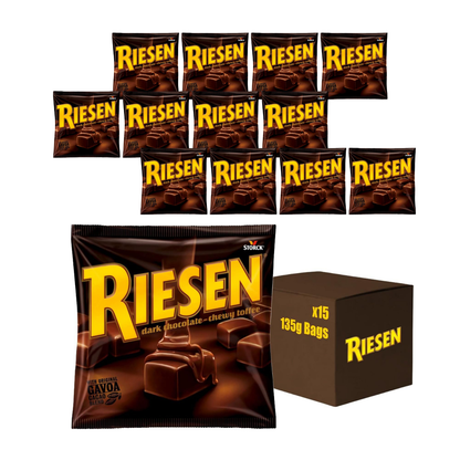 Riesen Dark Chocolate Chewy Toffee - 12 x 135g Bags