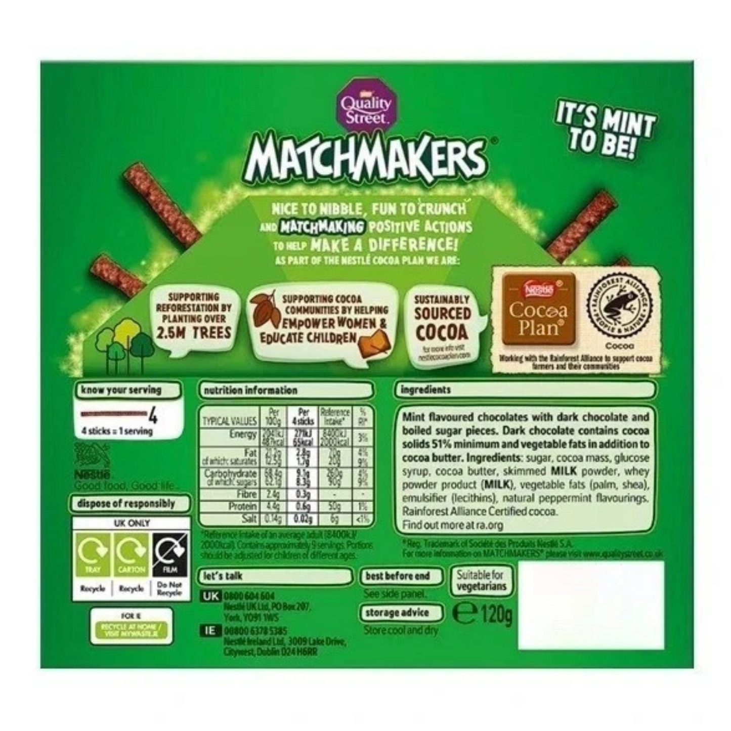 Matchmakers Cool Mint Chocolate Sticks - Two Packs