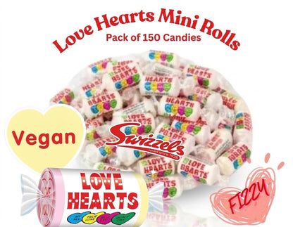 Swizzels Love Hearts Mini Rolls (Pack of 150)
