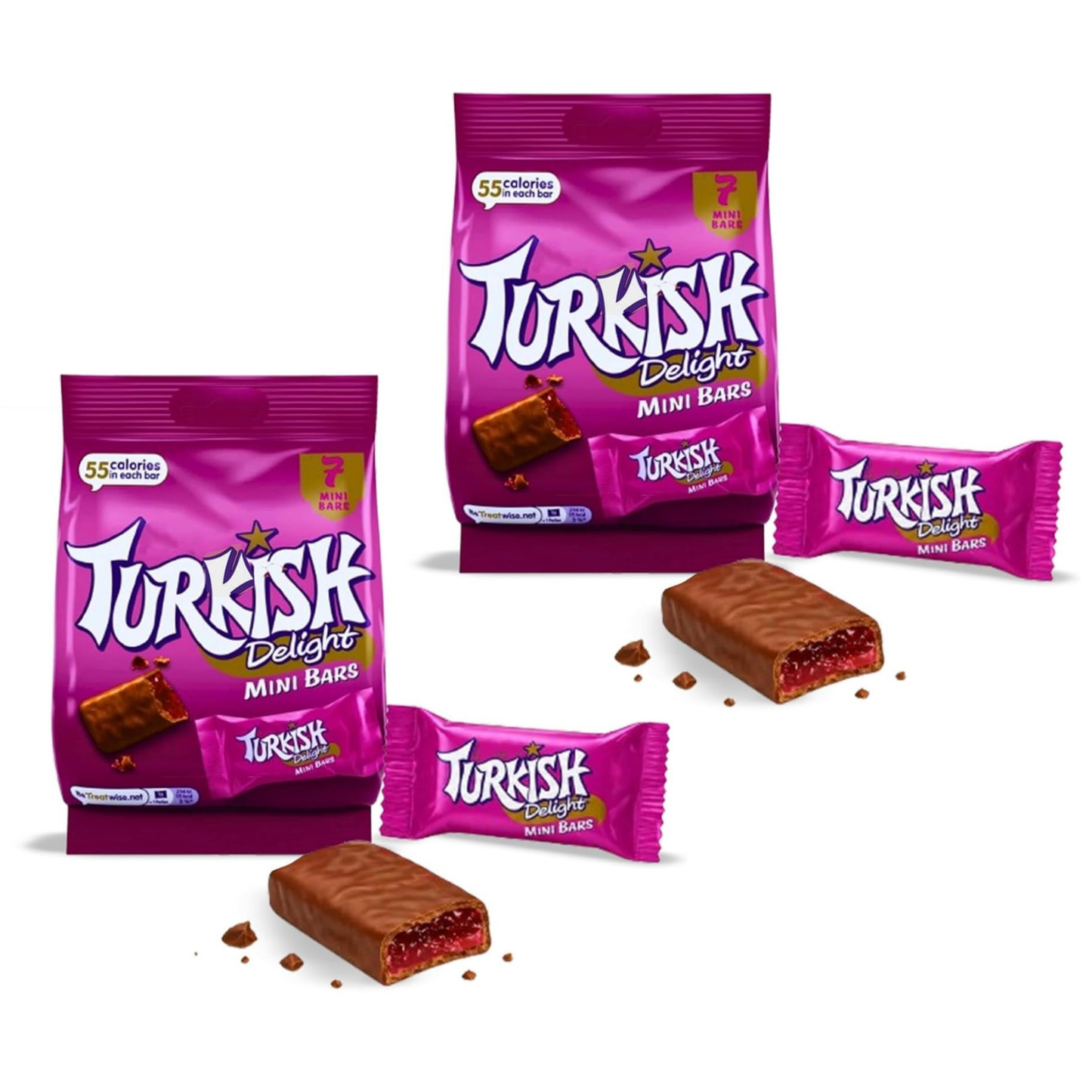 Turkish Delight Mini Chocolate Bars 105g (Pack of 2)