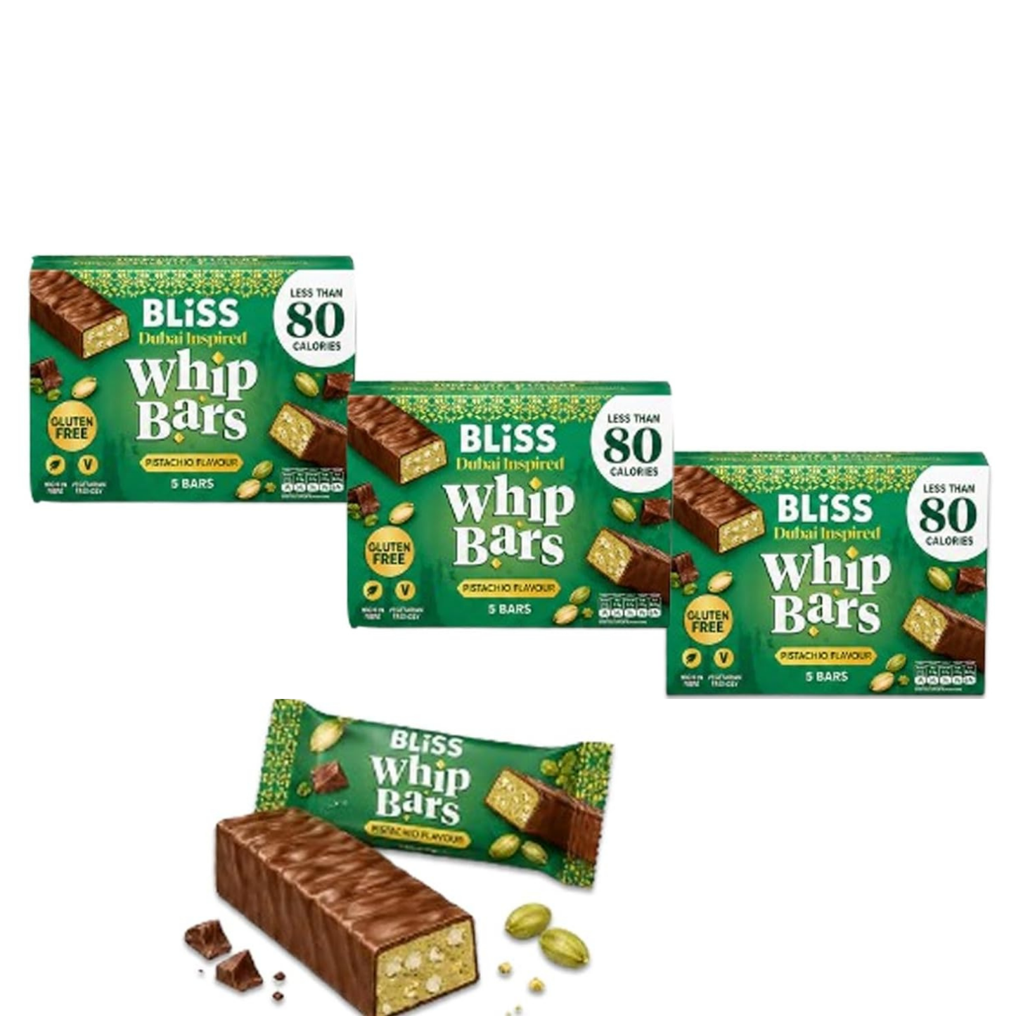 Bliss Whip Bars(Pack of 3)-Pistachio Flavour