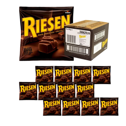 Riesen Dark Chocolate Chewy Toffee - 12 x 135g Bags