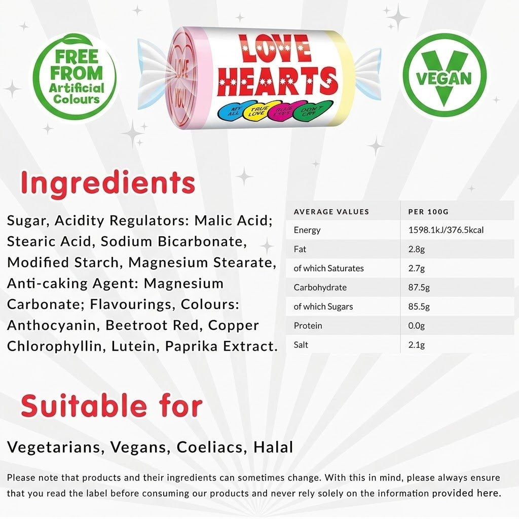 Swizzels Love Hearts Mini Rolls (500g)