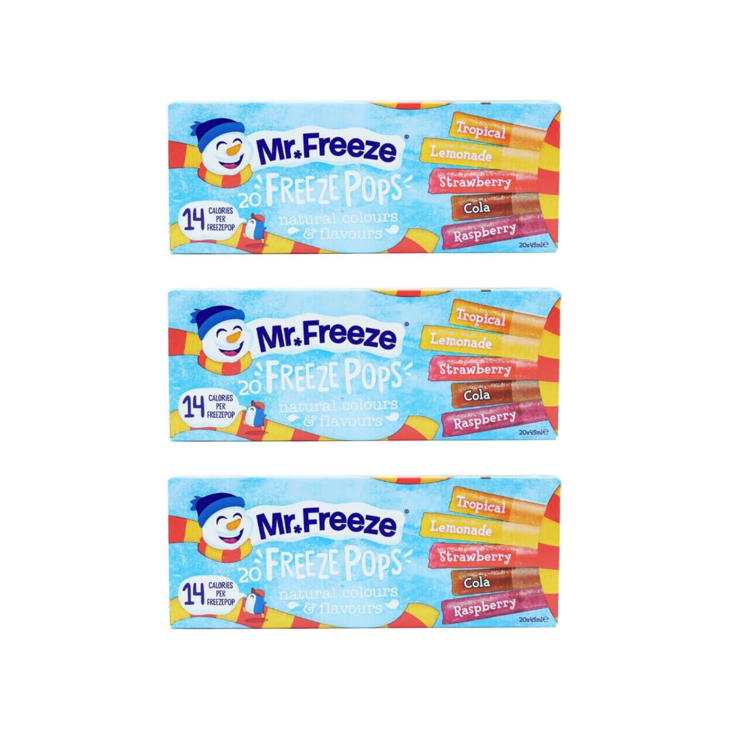 Mr Freeze Freeze Pops 20 x 45ml (Pack of 3)