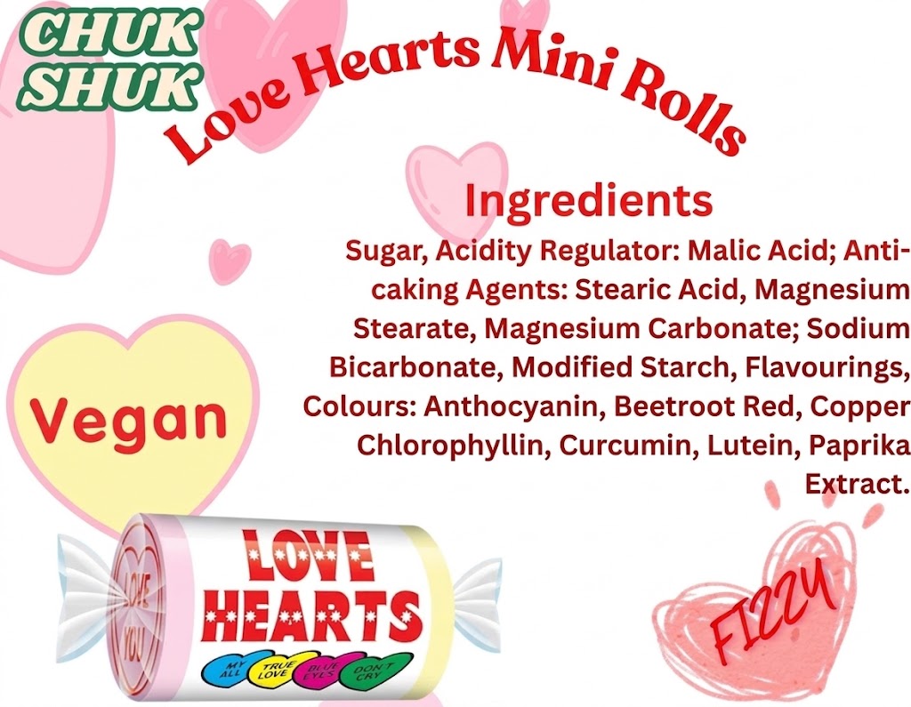 Swizzels Love Hearts Mini Rolls (Pack of 150)