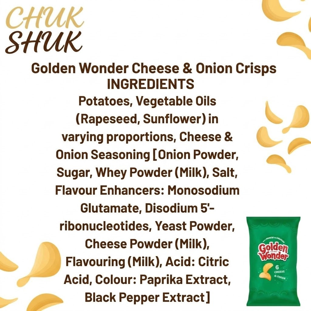 Golden Wonder Cheese & Onion Crisps 6X25g - (Pack of 3)