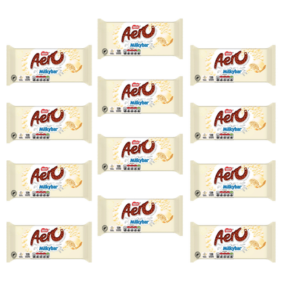 Aero Milkybar White Chocolate 90g (Pack of 12)
