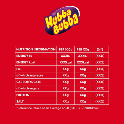 Hubba Bubba Seriously Strawberry Gum – 20 x 5 Pieces