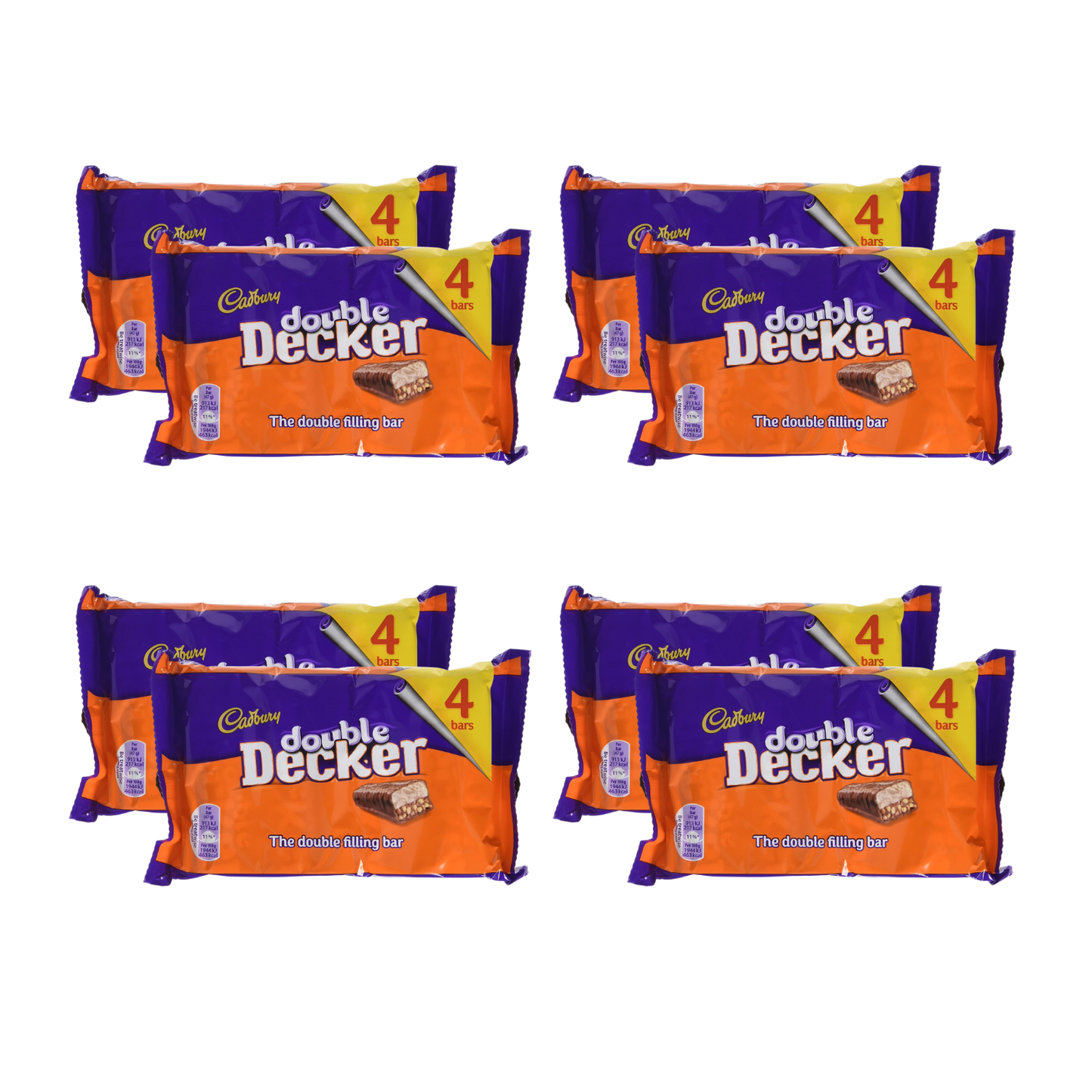 Cadbury Double Decker Chocolate Bar (Pack of 8)