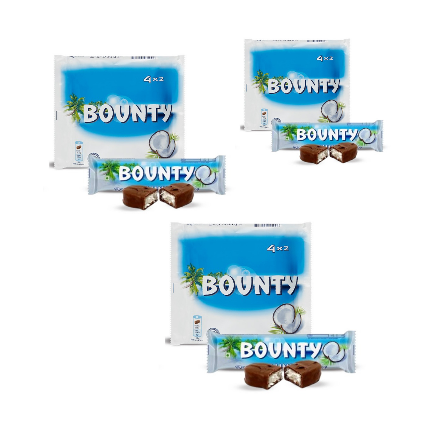 3 x 4 Pack Bounty Coconut Milk Chocolate Duo Bars 57g