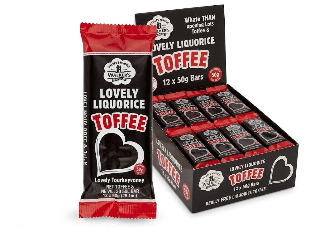 Walkers Nonsuch Lovely Liquorice Toffee Bars 50g (Box of 24 Bars)