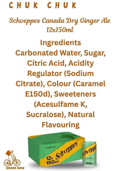 Schweppes Sparkling Ginger Ale 150ml (12 Pack)