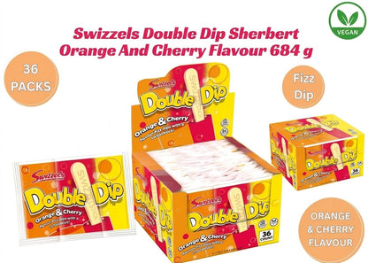 Swizzels Double Dip Orange & Cherry (Box of 36 x 19g – 684g)