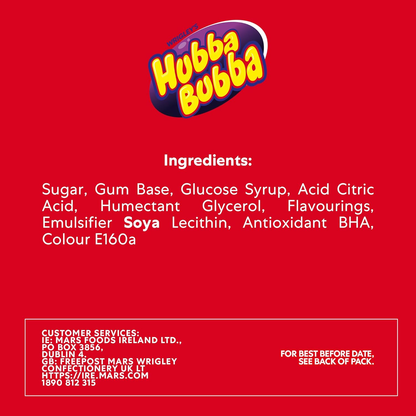 Hubba Bubba Seriously Strawberry Gum – 20 x 5 Pieces
