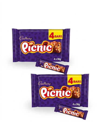 Cadbury Picnic Chocolate Bars – 4 Pack Multipack (Pack of 2 x 152g)