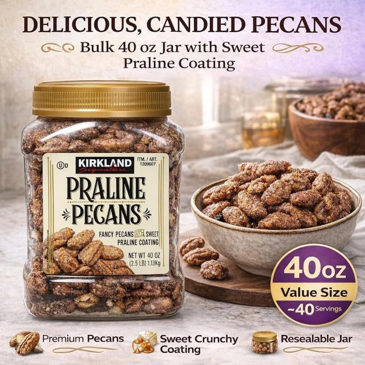 Kirkland Signature Praline Pecans 1.13kg