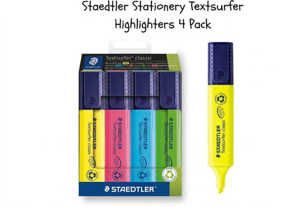 Staedtler Textsurfer Classic Highlighters – Assorted Colours (4 Pack)