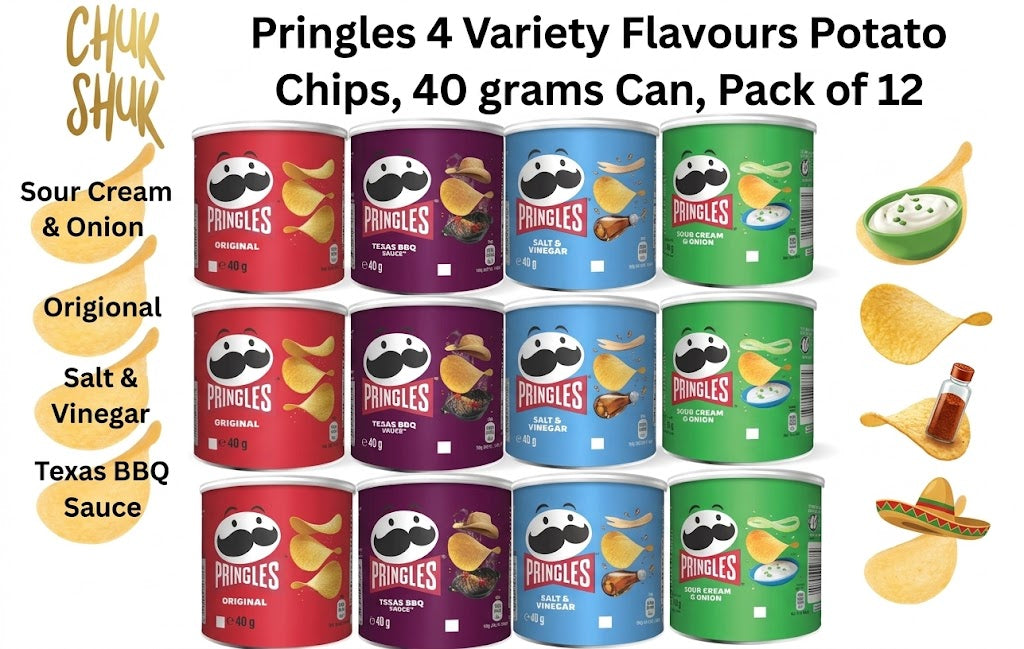 Pringles Multi Flavour Crisps 12 x 40g Snacks