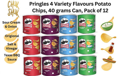 Pringles Multi Flavour Crisps 12 x 40g Snacks