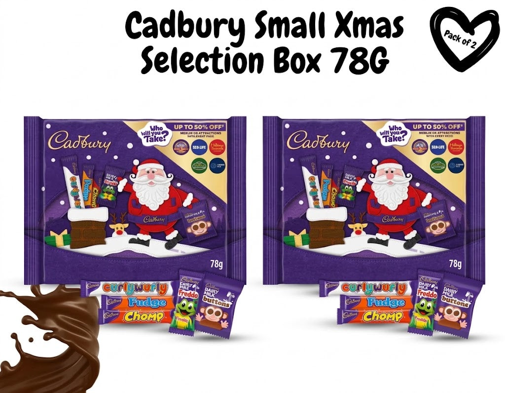Cadbury Small Christmas Chocolate Selection Box (Pack of 2 x 78g)