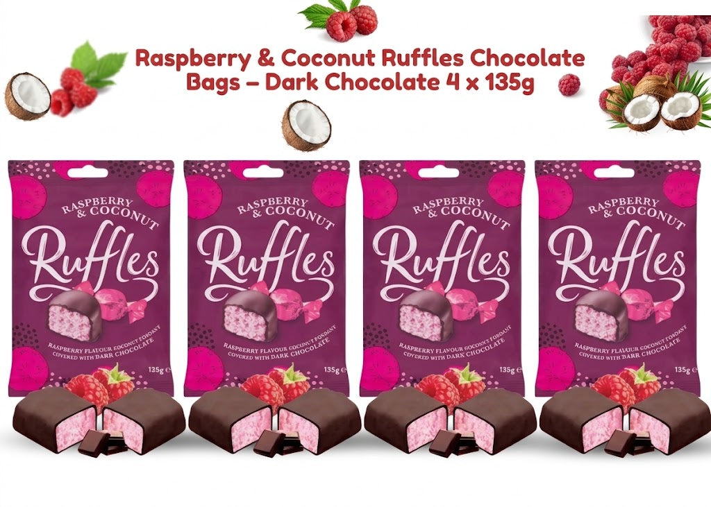 Jamesons Raspberry Ruffles Sweets (4 x 135g Multipack)