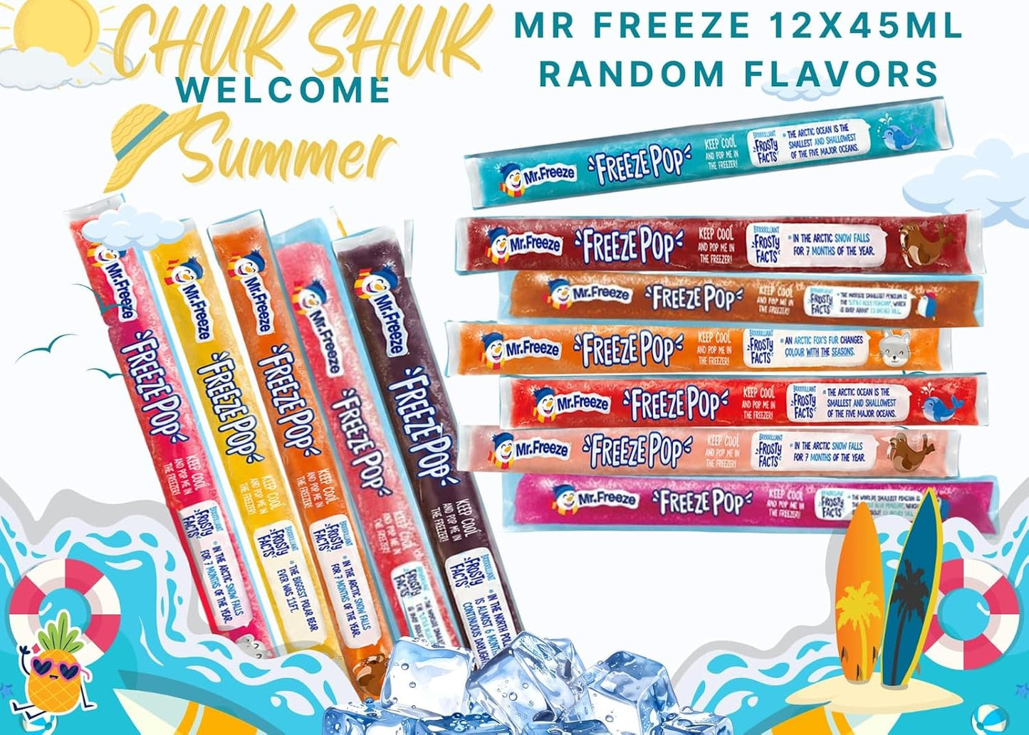 Mr. Freeze Freeze Ice Pops 12 x 45ml – Assorted Flavours