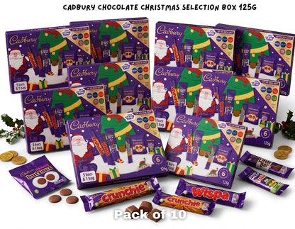 Cadbury Christmas Chocolate Selection Box (Pack of 10 x 125g) – Kids Festive Gift